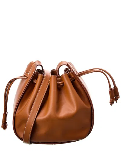 Shop J.mclaughlin Amari Leather Bucket Bag In Brown