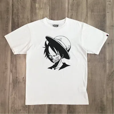 Pre-owned Bape Pirate Store Limited  × Onepiece Luffy T-shirt Ape In White