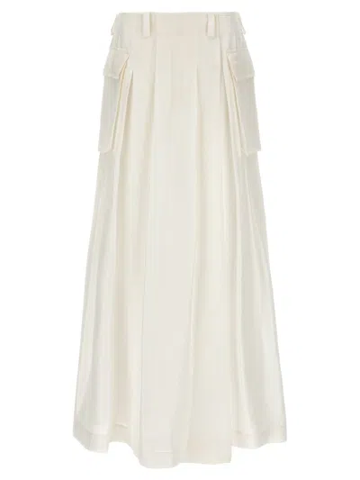 Shop Alberta Ferretti Semi-sheer Maxi Skirt In White