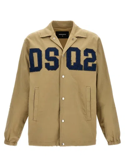Shop Dsquared2 'dsq2 Coach' Jacket In Beige