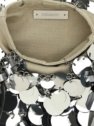 Shop Rabanne Paco  'silver Sparkle Discs Large' Shoulder Bag
