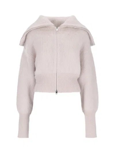 Sa Su Phi Jen Brushed-effect Zip-up Cardigan In Pink