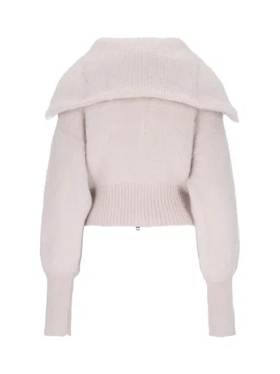 Sa Su Phi Jen Brushed-effect Zip-up Cardigan In Pink