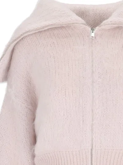 Sa Su Phi Jen Brushed-effect Zip-up Cardigan In Pink