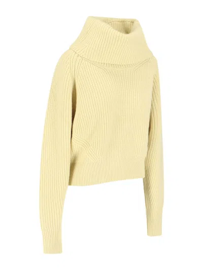 Sa Su Phi Cashmere Blend High-collar Knit Sweater In Yellow