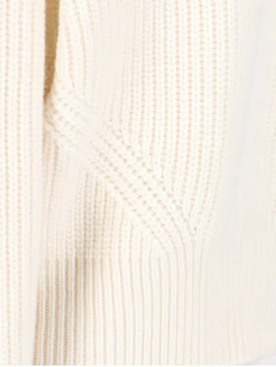 Sa Su Phi High-neck Ribbed Knit Sweater In White
