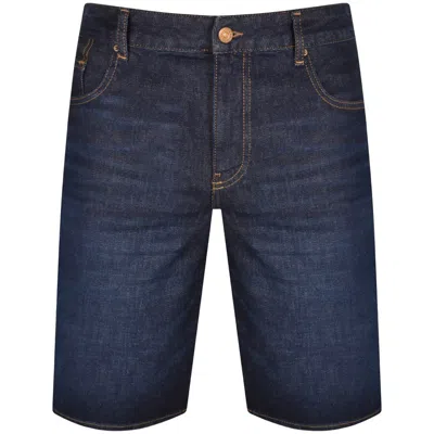 Shop Armani Exchange J65 Slim Denim Shorts Blue