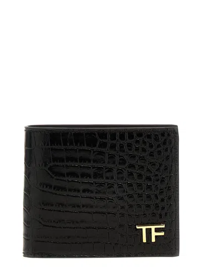 Shop Tom Ford Logo Wallet In Black