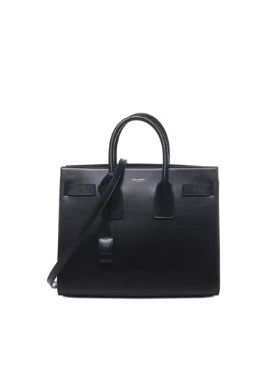 Shop Saint Laurent Small Sac De Jour Bag In Smooth Leather In Black