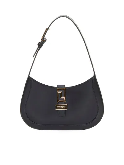 Shop Versace Shoulder Bag In Black  Gold