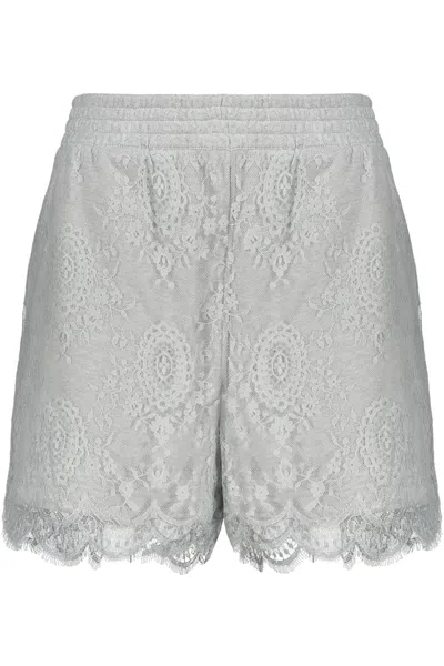 Shop Burberry Lace Shorts In Grey