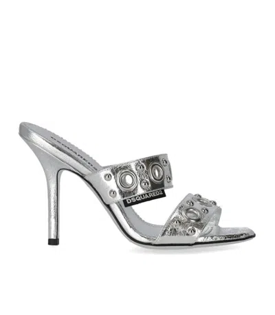 Shop Dsquared2 Gothic  Silver Heeled Sandal