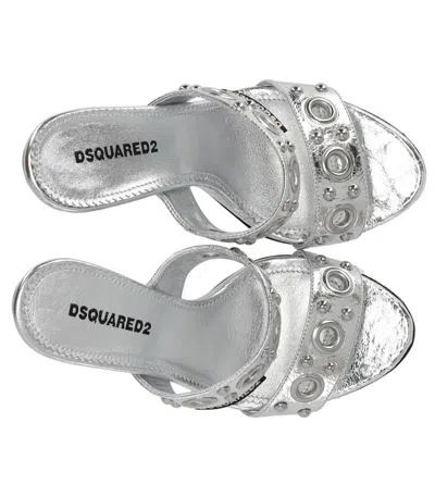 Shop Dsquared2 Gothic  Silver Heeled Sandal