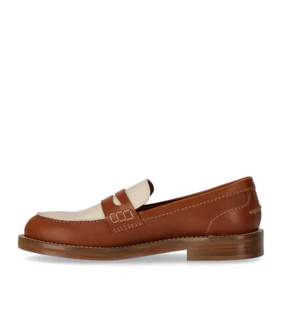 Shop Guglielmo Rotta Pip Brown Loafer In Leather