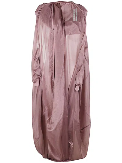 Shop Rick Owens Hooded Bubble Coat Clothing In Pink & Purple