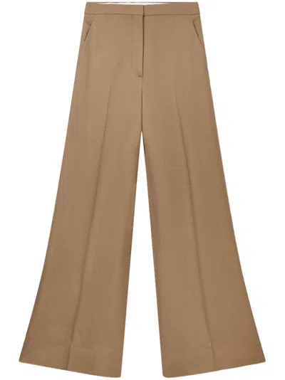 Shop Stella Mccartney Brown High-waist Wide-leg Trousers