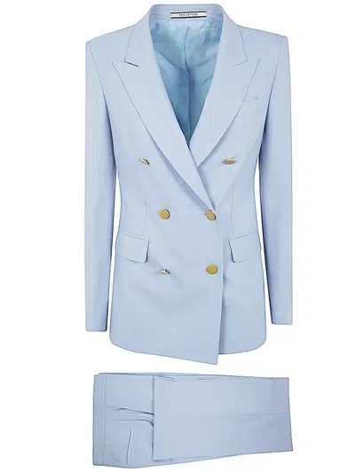 Shop Tagliatore Paris10 Double Breasted Suit Clothing In Blue