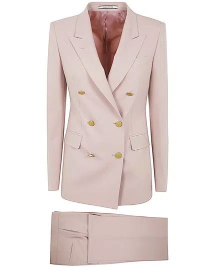 Shop Tagliatore Paris10 Double Breasted Suit Clothing In Nude & Neutrals