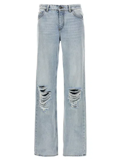Shop The Row Carel Straight Leg Distressed Jeans In Blue