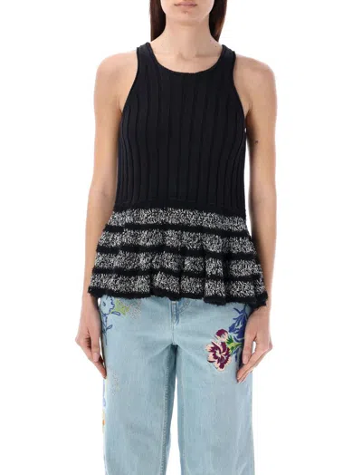 Shop Kenzo Crochet Knitted Tank Top In Black