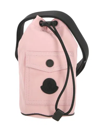 Shop Moncler Mini Bucket Bag In Pink