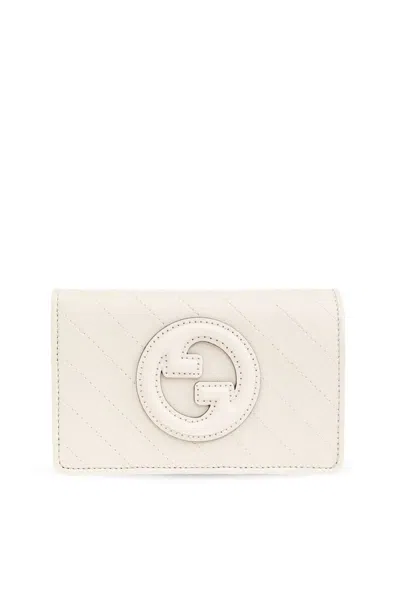 Shop Gucci Logo Patch Blondie Wallet In White