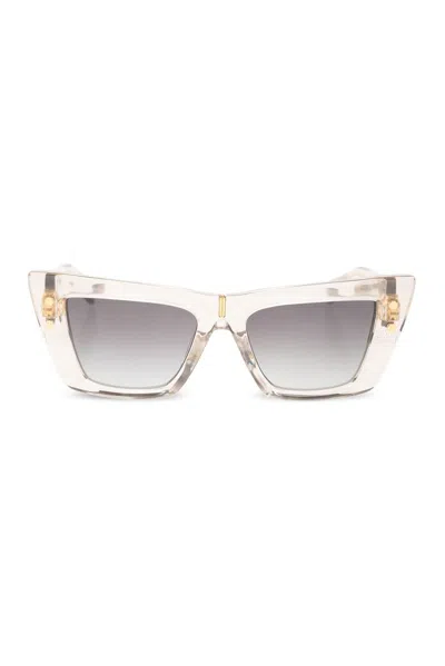 Shop Balmain Eyewear B Eye Butterfly Frame Sunglasses In Transparent