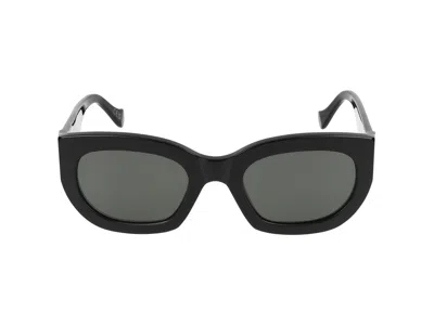 Shop Retrosuperfuture Alva Rectangle Frame Sunglasses In Black