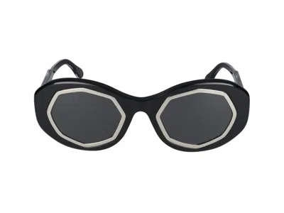 Shop Marni Eyewear Oval In Black