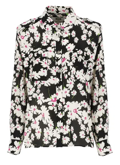 Shop Msgm Allover Floral Printed Long In Multi