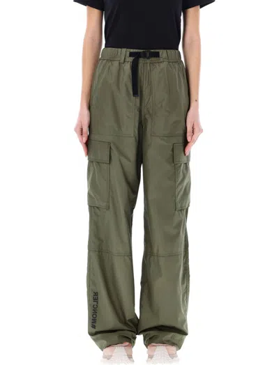 Shop Moncler Grenoble Logo Printed Drawstring Trousers In Green
