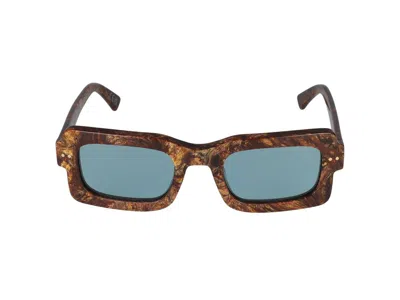 Shop Marni Eyewear Rectangular Frame Sunglasses In Brown