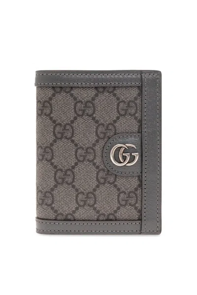 Shop Gucci Ophidia Gg Wallet In Grey