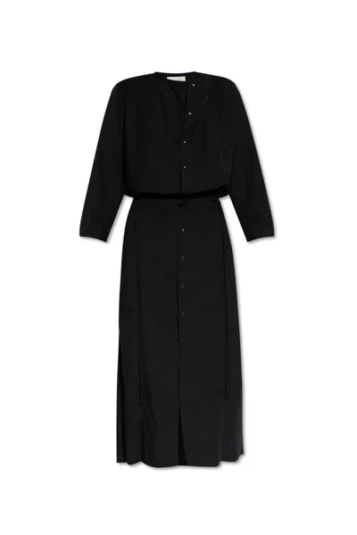 Shop Lemaire Oversized Midi Dress In Black