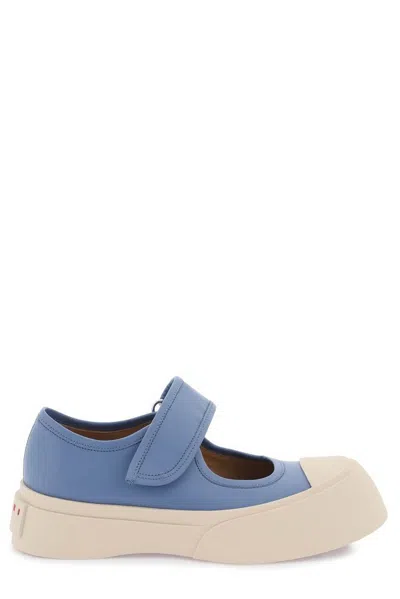 Shop Marni Pablo Touch Strap Low Top Sneakers In Blue