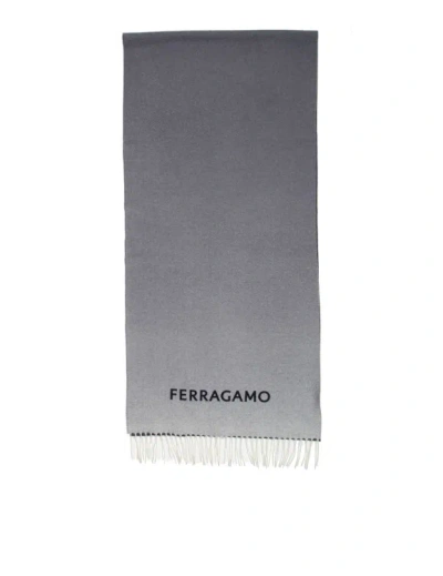 Shop Ferragamo Cashmere Nuance Shaded Effect Scarf In Grey