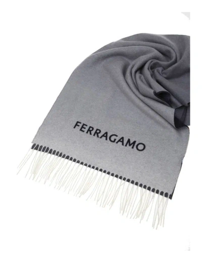 Shop Ferragamo Cashmere Nuance Shaded Effect Scarf In Grey