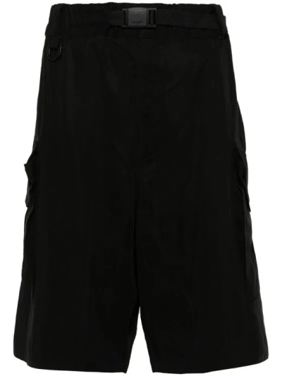 Shop Y-3 Twill Cargo Shorts In Black
