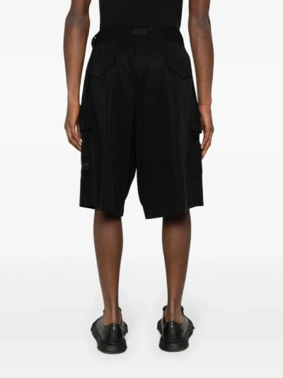Shop Y-3 Twill Cargo Shorts In Black