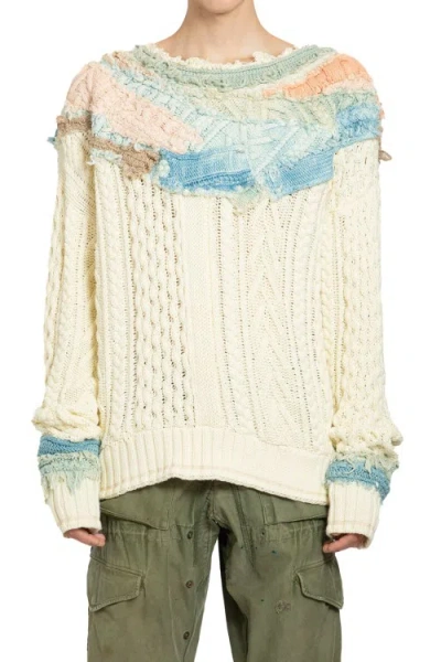 Shop Greg Lauren Stitchwork Fairisle Sweater In Multicolor