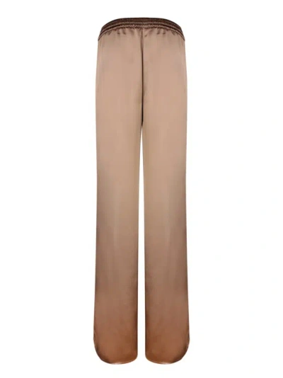 Shop Herno Satin Trousers In Brown