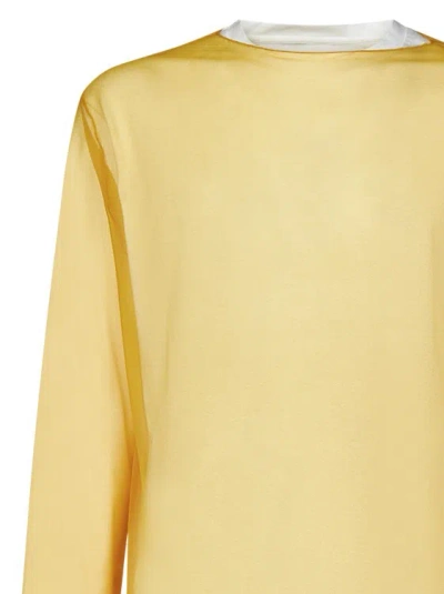 Shop Jil Sander Long-sleeved White Cotton T-shirt In Neutrals