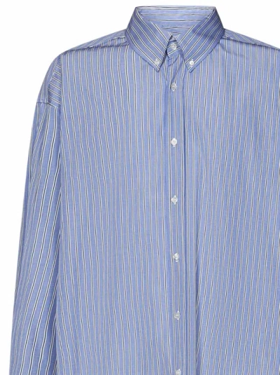 Shop Maison Margiela Long Oxford Shirt In Blue