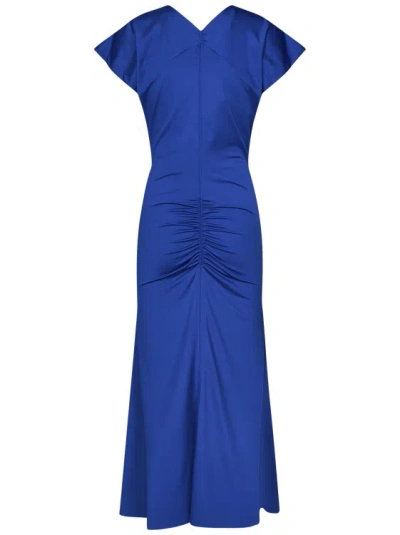Shop Victoria Beckham Royal Blue Midi Dress