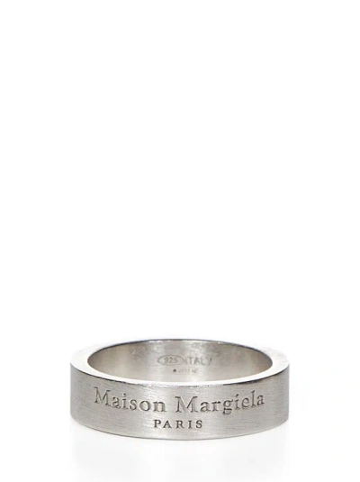 Shop Maison Margiela Palladium-colored Silver Band Ring