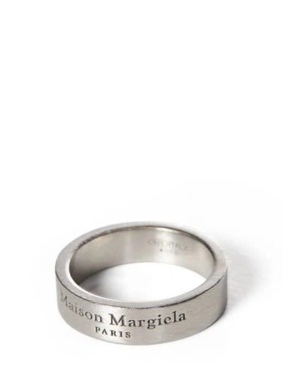 Shop Maison Margiela Palladium-colored Silver Band Ring
