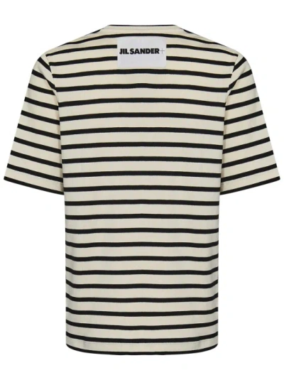 Shop Jil Sander Striped Jersey T-shirt In Grey