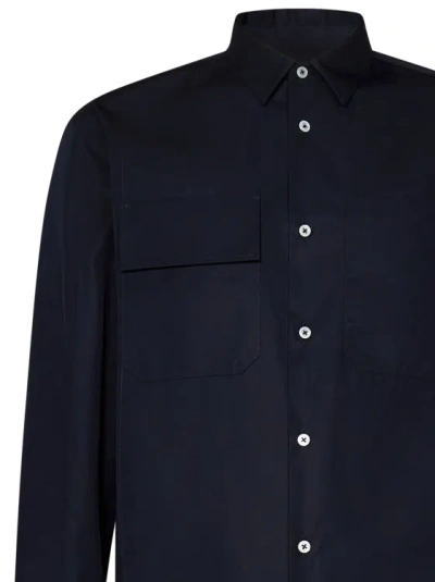 Shop Jil Sander Midnight Blue Relaxed Fit Shirt In Black