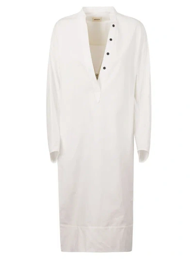 Shop Khaite Drop Shoulder White Dress