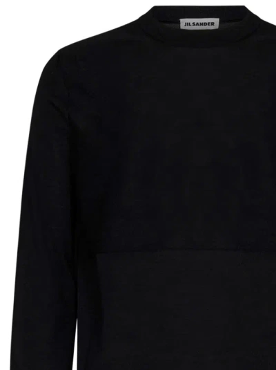 Shop Jil Sander Black Crew-neck Sweater